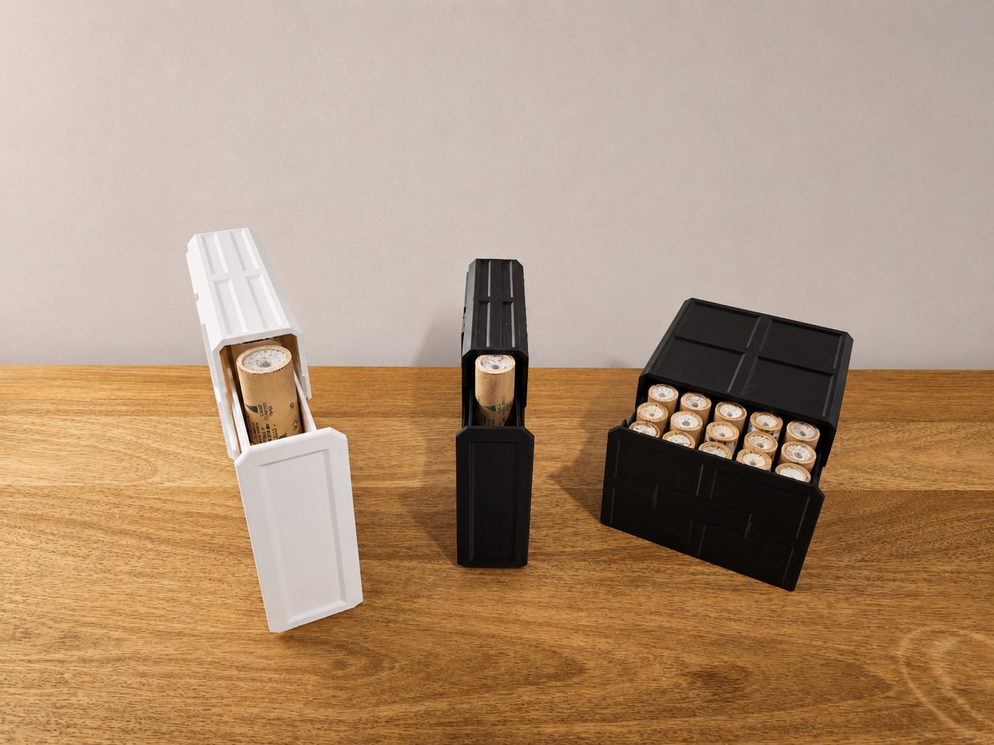 ITERA rocket motor storage cases in white and black