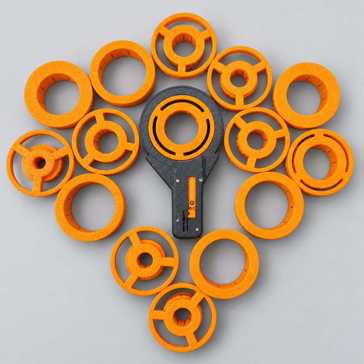 ITERA tube cutter with the complete 15-cartridge set